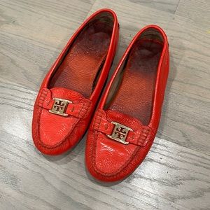 Tory Burch red loafers